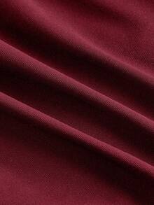 SHEIN MOD Elegante maglietta corta donna con scollo a incrocio, maniche a campana, fibbia e drappeggio laterale, colore tinta unita, adatta per primavera/autunno