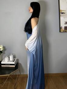 Vassilux Women Two-piece Outfits Ombre Anggun - Blue and White - View 5
