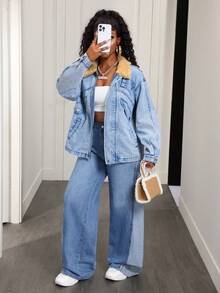 BamGleam Fashionable Street-Style Women's Denim Jacket And Coat - Blue - View 7