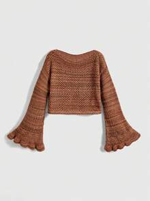 ROMWE Plus Size Vintage Striped Pullover Sweater, Versatile For Autumn/Winter - Red Violet - View 2