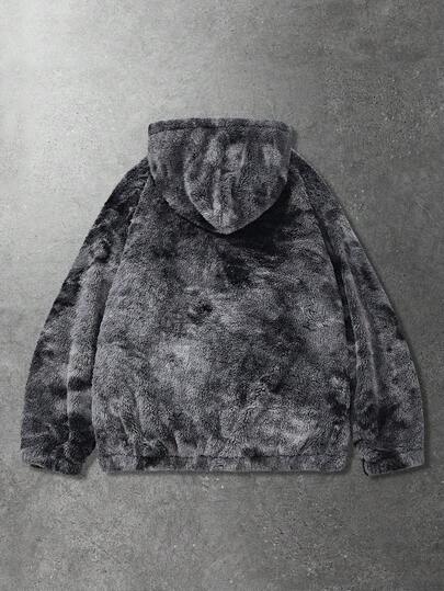 Street Life Manteau à capuche en polaire ample avec effet tie-dye pour hommes, automne/hiver