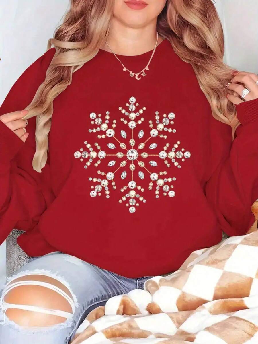 Women Sweatshirts - Red - View 1