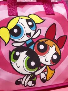 THE POWERPUFF GIRLS X SHEIN 1 Patterned Printed Insulated Lunch Bag To Keep Food Warm Or Cold, Picnic Bag, Large Capacity, Can Hold Lunch Boxes And Drinks, Suitable For Picnics, Camping, Travel, Family Use, Suitable For Families, Students, Bubbles, Blossom, Buttercup,Gift Ideas - Pink - View 5