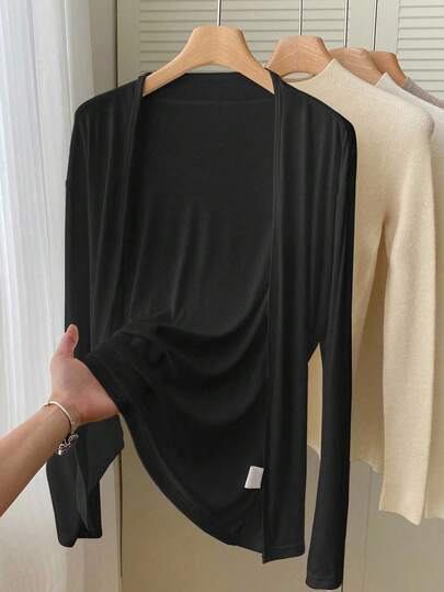 SHEIN Women's Casual Versatile Solid Color Lightweight Jacket