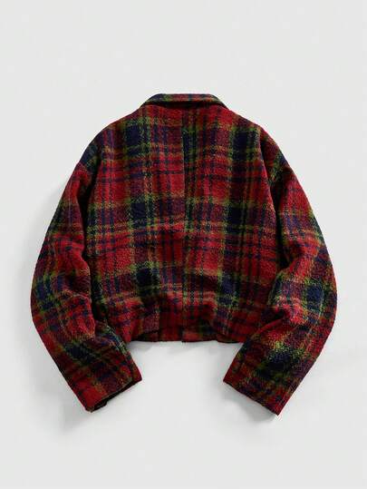 Street Life Manteau croisé à carreaux mode pour hommes, automne/hiver