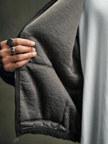 AXEPEAK Men's Casual Zip-Up Hoodie, Autumn/Winter - Grey - View 7