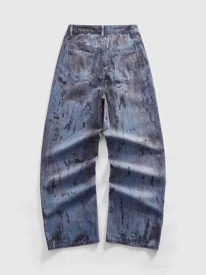 Street Life Jeans larges décontractés à poches déchirées pour hommes