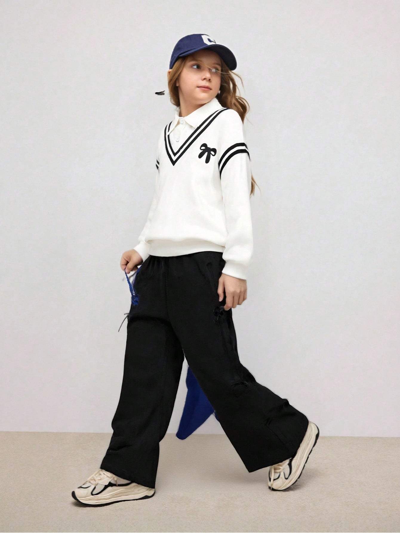 SHEIN بنطلون وبلوزة كاجوال للبنات المراهقات مع تصم...