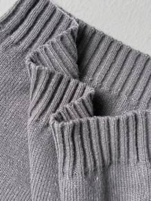 Dewbera Dewbera Women's Regular Fit Long Sleeve Off-Shoulder Sweater - Dark Grey - View 8