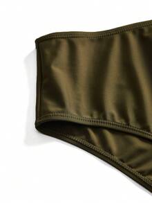 Swim Oasis Bộ đồ bơi trơn màu dành cho nữ đi nghỉ mát và đi biển - Màu xanh Ô liu - Xem 6