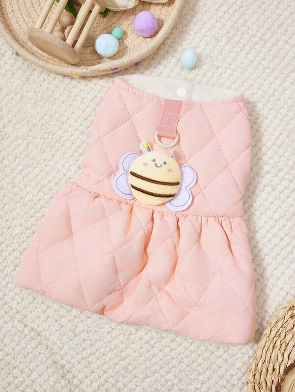 PETSIN Vestido/saia para cachorro em azul claro com estampa floral miúda, casual, respirável, leve e arejado, estilo europeu e americano.