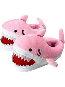 Joivida Cartoon Shark Slippers For Women Plush Furry Animal Design Warm Winter Non Slip Sole Comfortable Indoor Home Cozy Soft Lightweight Lounge Wear Gift Idea For Holidays Christmas Birthday - shark - View 16