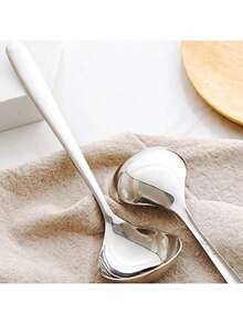 1 件装韩式不锈钢长柄汤勺、拉面勺、饭勺、粥勺，带加深加大碗、厨房、圣诞礼物