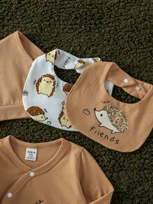 SHEIN Baby Boy/Baby Girl Casual Cute Minimalist Style Multi-Piece Gift Set, Autumn/Winter