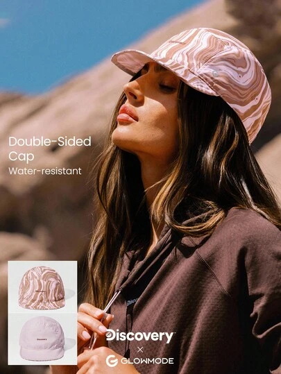 GLOWMODE X Discovery Keep It Cool Sweat-Wicking Quick-Dry Waterproof Unstructured Brim Unstructured Crown Reflective Drawstring Adjustable Double-Sided Cap Hat Hiking Outdoor Running Workout Active