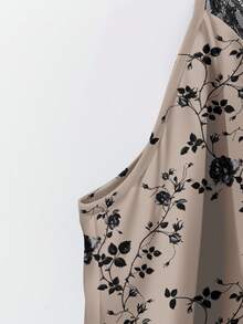 Mellowie 大码休闲简约玫瑰碎花吊带背心和背心，适合夏季度假