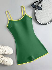 Swim SPRTY Áo tắm một mảnh gợi cảm hở lưng, dây mảnh, màu xanh lá cây dành cho nữ, kiểu Jamaica, thích hợp cho bãi biển. - Nhiều màu - Xem 3