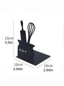Creative Metal Bookend - Iron Art Hollow-Out Design Book Organizer, Unique Bookshelf Stopper - Black - View 19