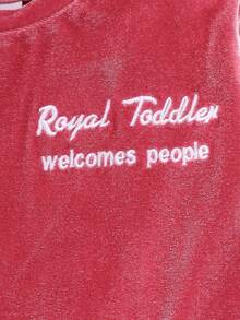 Elladie kids Young Girls Sweet & Cute Girl English Letter Embroidery Long Sleeve Top Paired With Simple Long Pants, Pink Casual T-Shirt Set - Pink - View 9