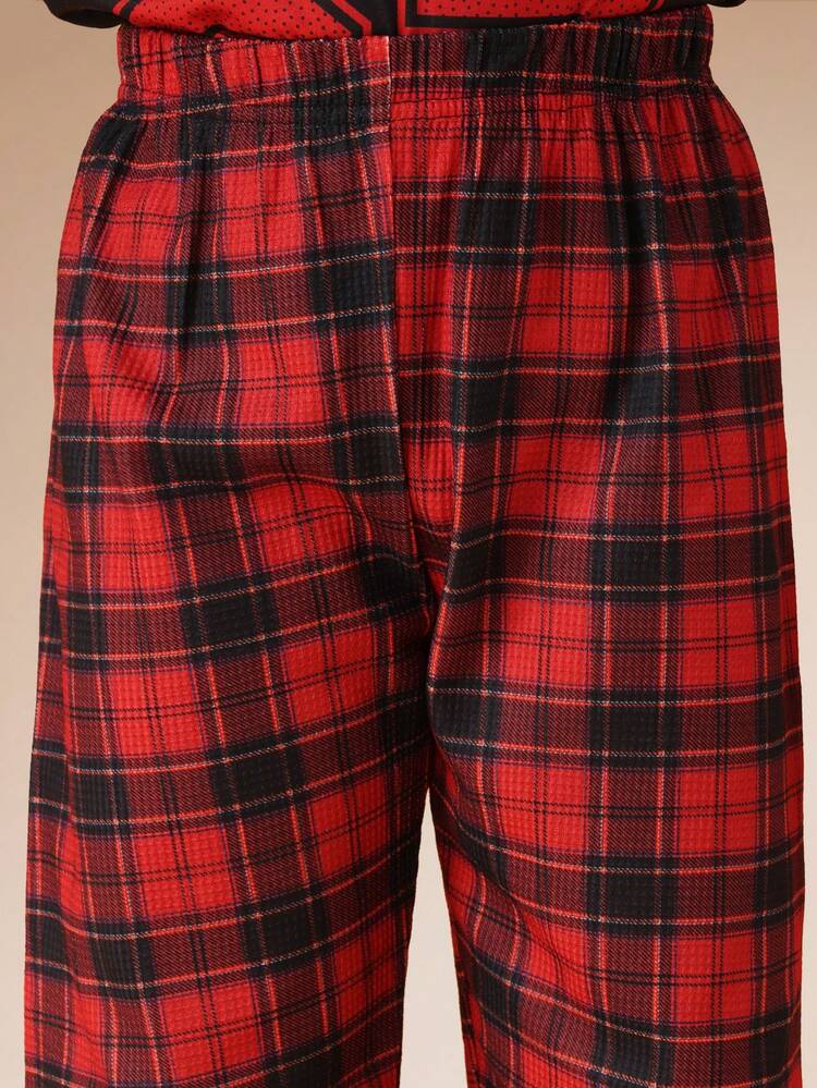 Varsity Number Print Long Sleeve Pajama Top