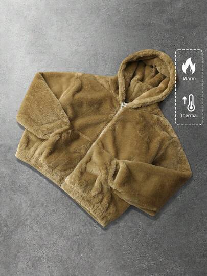 Street Life Giacca con cappuccio soffice unisex, stile di strada casual americano per autunno/inverno