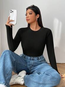 Solflare 3件套加大码女式天鹅绒保暖修身长袖T恤，多色可选 - 彩色 - 查看 5