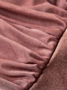 Viva Relle 大码女士性感露背扭结金属扣超长美人鱼礼服，适合派对、婚礼、生日等场合 - 咖啡棕 - 查看 8