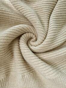 Chiquease Maglione a collo alto aderente in maglia a costine di colore unito, elegante, adatto per l'autunno/inverno - Cachi - Visualizzare 8