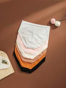 SHEIN Paquete de 6 bragas casuales sin costuras para mujer de talla grande - Multicolor - Ver 2