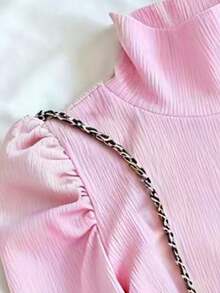 2件套 少女休闲圣诞新年红色T恤和红色格子裙 - 彩色 - 查看 3