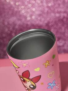 THE POWERPUFF GIRLS X SHEIN 12 Oz / 360 Ml  Vacuum Insulation Stainless Steel , Coffee Cup Leak-Proof Cover, Suitable For Hot Drinks / Cold Drinks, Suitable For Most Cup Holders,Gift Ideas - 粉色 - 查看 10