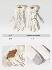 GLOWMODE 滑雪系列 S/M 寒冷征服者 保暖防风防水抓绒内衬触摸屏蓬松滑雪手套户外雪地秋冬日常运动服 - 白色 - 查看 6