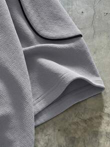 AXEPEAK Áo thun nam tay ngắn dáng rộng dệt kim thoải mái - Màu Xám nhạt - Xem 4