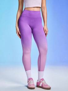 Core Rhythm Leggings casuales de cintura alta con efecto degradado para mujer - Multicolor - Ver 5
