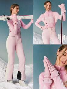 GLOWMODE 滑雪系列 S/M 寒冷征服者 保暖防风防水抓绒内衬触摸屏蓬松滑雪手套户外雪地秋冬日常运动服 - 粉色 - 查看 7