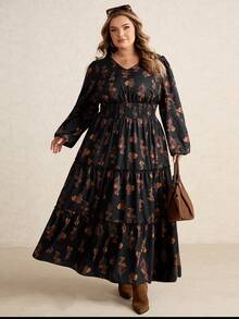 SHEIN CURVE+ 大码女装秋冬休闲航海风女装蓝色简约蓬松长袖复古风格女装万圣节服装女装海军风外套万圣节服装女装冬季服装海军风服装女装冬季服装女装外套 - 彩色 - 查看 7