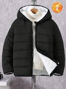 Vacaura Abrigo acolchado con capucha para niños, invierno - Negro - Ver 5