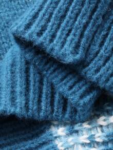 DAZY Women's Round Neck Christmas Korean Style Long Sleeve Sweater, Autumn/Winter - Blue - View 11