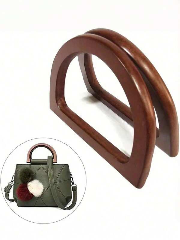 1 Paar hochwertige Holz-Handtaschengriffe, runde D-förmige Bambus-Holz Taschenzubehör