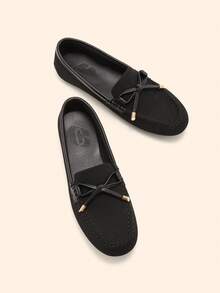 CUCCOO BASICS Women's Comfortable Flat Loafer Shoes For Christmas - Black - View 2