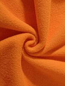 EMERY ROSE 女式休闲卡通黑猫印花落肩宽松保暖内衬卫衣，秋冬 - 橘色 - 查看 5