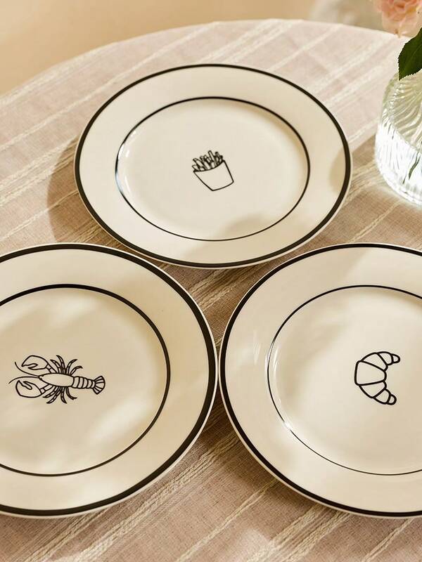 Cirelle 1PC Ceramic Plates Used In The Kitchen, With Various Different Elements In The Plates Suitable For Use By Various People