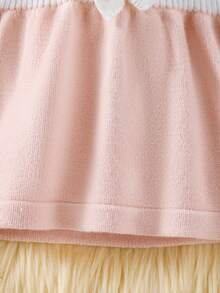 SHEIN Newborn Baby Girl Knitted Sweater Dress Set, Pink Casual Everyday Soft Girly Twist Rope Crochet Bow Decor Handmade Stylish + Knitted Pants, Comfortable For Autumn/Winter, Suitable For Home, Outings, Daycare, Newborns Winter Set Baby Girl Baby Girl Knitted Outfit Pink Warm Baby Girl Outfit Baby Set Autumn Winter Baby Winter Dress Pink Knitted Dress Baby Girl Baby Set Autumn Winter Season Pink Warm Baby Dress - Multicolor - View 5