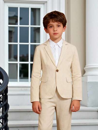 Herren Lässig Business Pendler Anzugjacke, Beige