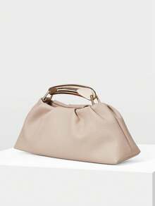 MOTF PREMIUM PU LEATHER BEADED TOP HANDLE BAG - Apricot - View 3