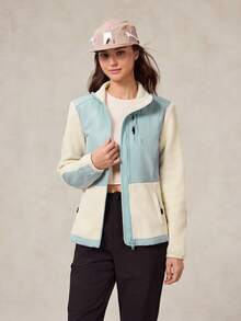 OutZeal Chaqueta de forro polar con cuello alto, bolsillos con cremallera, para mujer, para actividades al aire libre, senderismo, acampada, invierno - Multicolor - Ver 6