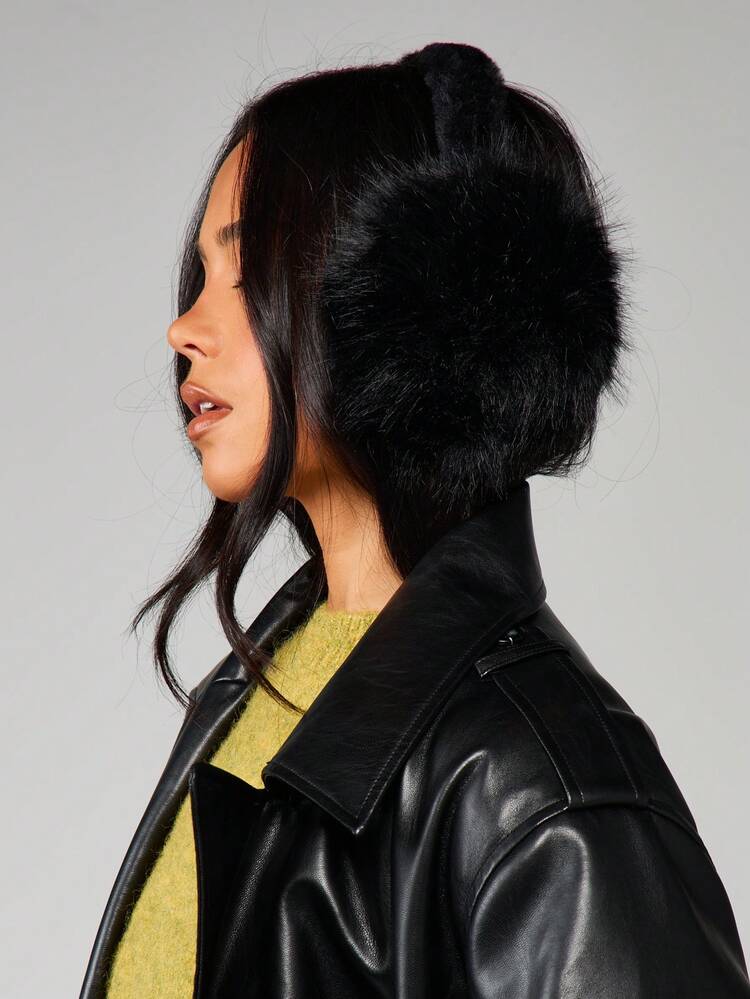 MISSGUIDED Faux Fur Winter Earmuffs With Headband