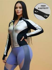 Innovista 女士运动夹克，夜光面料，适合夜间跑步、塑形、健身、俱乐部训练等场合，轻盈透气，弹性十足，适合日常穿着，休闲舒适，适合骑行、高强度间歇训练、办公室到健身房等各种场合。秋季舒适运动，功能性强，适合户外运动，健康百搭，适合各种场合，例如：运动训练、骑行、高强度间歇训练、办公室到健身房等。适合各种场合，例如：户外运动、健身训练、运动健身 ... - 黑色 - 查看 4