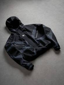 PAVTROS Manfinity Streetrush Men's Casual Colorblock Patchwork Design Jacket, Suitable For Spring And Autumn , Techwear Jacket , Black Graphic Jacket , Graphic Zip Up Jacket , Mens Windbreaker, Techwear Jacket, Men's Windbreaker Jacket, Men's Crop Jacket