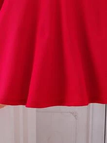 Elladie kids Đầm công chúa màu đỏ cổ vuông trang trí ngọc trai thanh lịch cho bé gái, tay bồng, eo cao, dáng chữ A, váy dự tiệc, thích hợp cho dịp Giáng sinh, mùa xuân/thu - Đỏ - Xem 7